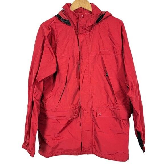 Timberland Other - Timberland Mens Red Hooded Jacket Parka Light Weight Hip Length 11297 Medium M